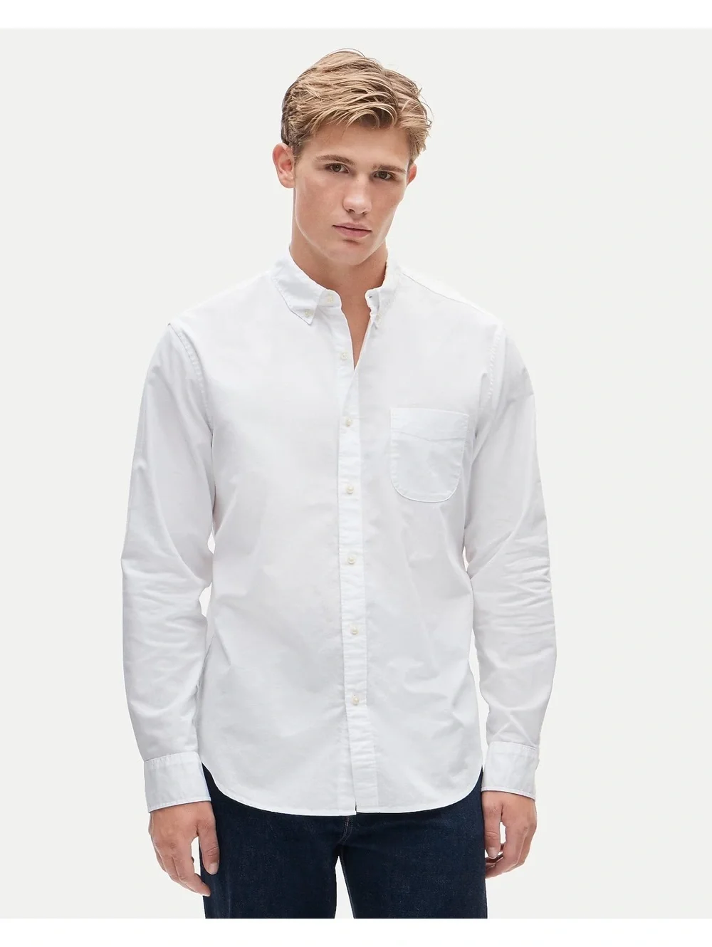 J.Crew $100 Broken-in organic cotton oxford shirt Size Small White